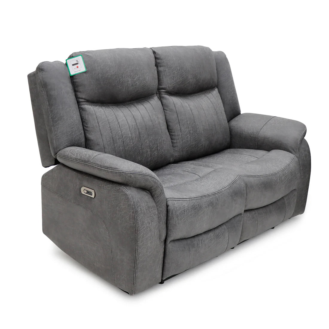 Leon Electric Recliner 2 Seater Sofa In Grey Tech Fabric - Furniture One Shop