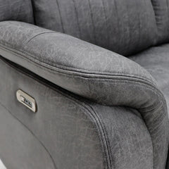 Leon Electric Recliner 2 Seater Sofa In Grey Tech Fabric - Furniture One Shop
