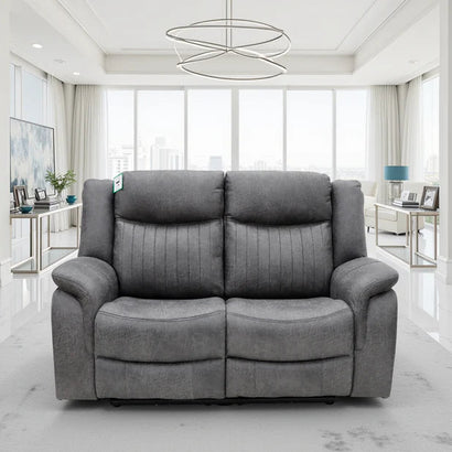 Leon Electric Recliner 2 Seater Sofa In Grey Tech Fabric