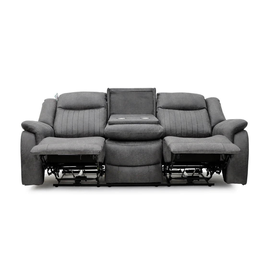 Leon Electric Recliner 3 Seater Sofa In Grey Tech Fabric - Furniture One Shop