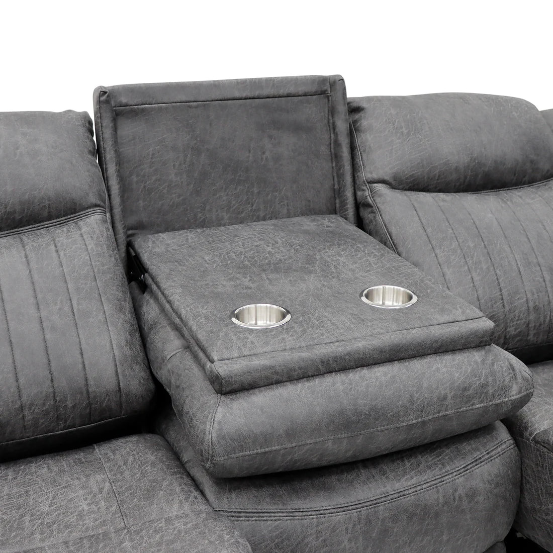 Leon Electric Recliner 3 Seater Sofa In Grey Tech Fabric - Furniture One Shop