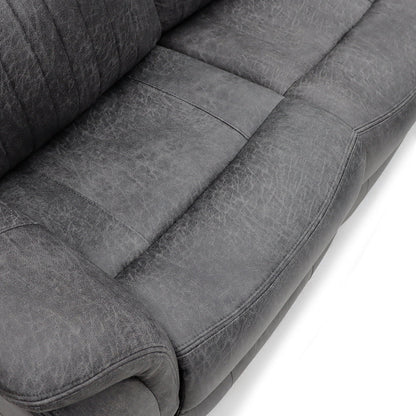 Leon Electric Recliner 3 Seater Sofa In Grey Tech Fabric - Furniture One Shop