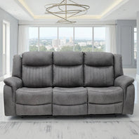 Leon Electric Recliner 3 Seater Sofa In Grey Tech Fabric