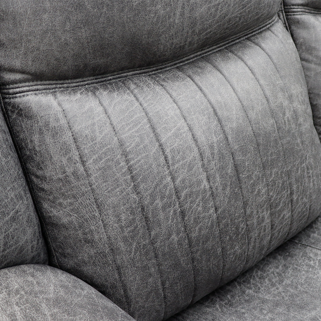 Leon Electric Recliner Armchair In Grey Tech Fabric - Furniture One Shop