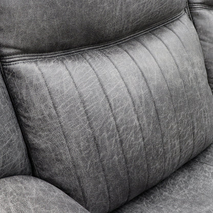 Leon Electric Recliner Armchair In Grey Tech Fabric - Furniture One Shop