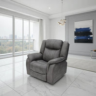 Leon Electric Recliner Armchair In Grey Tech Fabric
