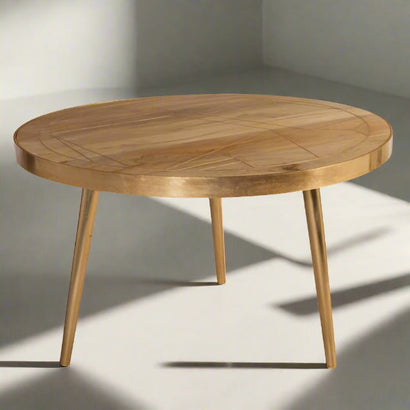 Light Gold Round Coffee Table - Furniture One Shop