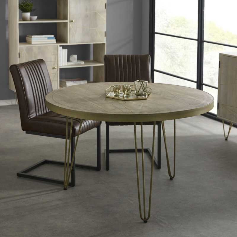 Light Gold Round Dining Table