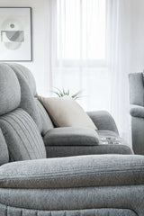 Linden Fabric 2 Seater Electric Recliner Sofa In Grey