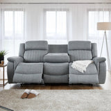 Linden Fabric 3 Seater Electric Recliner Sofa In Grey