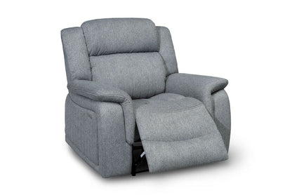 Linden Fabric Electric Recliner Arm Chair In Grey