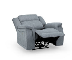 Linden Fabric Electric Recliner Arm Chair In Grey