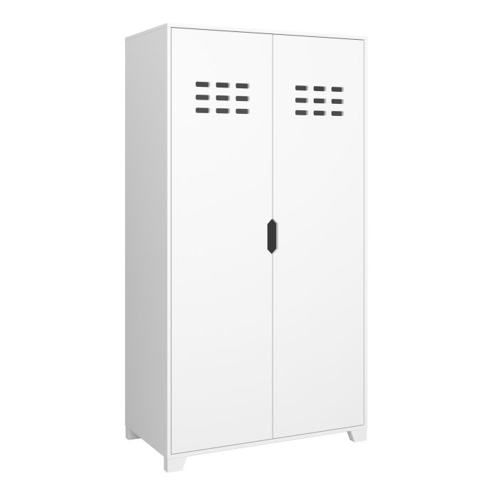 Loke Wardrobe 2 Doors in Pure White