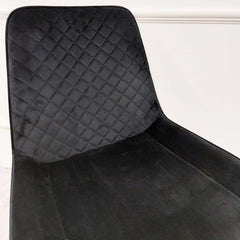 Luna Black Velvet Dining Chairs in Pair
