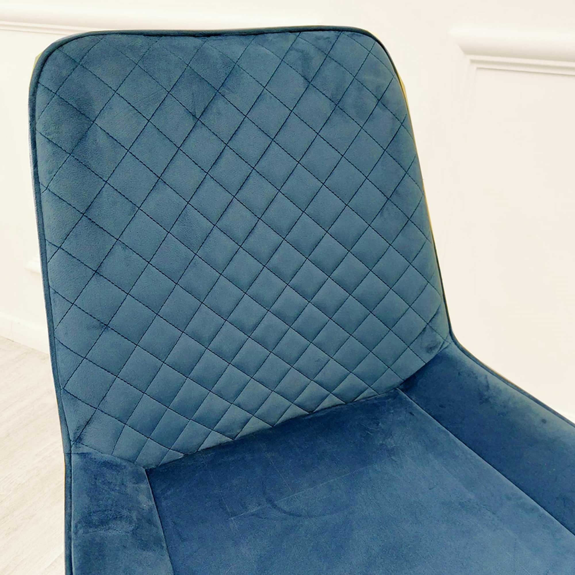 Luna Navy Blue Velvet Dining Chairs in Pairs