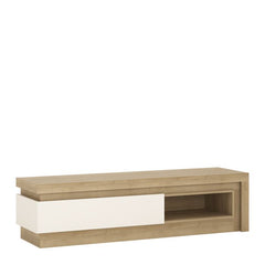 Lyon 1 Drawer TV Cabinet with Open Shelf in Riviera Oak/White High Gloss - Furniture One Shop
