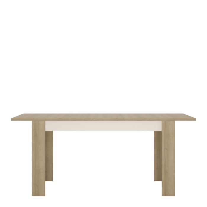 Lyon Medium Extending Dining Table 140-180cm in Riviera Oak/White High Gloss