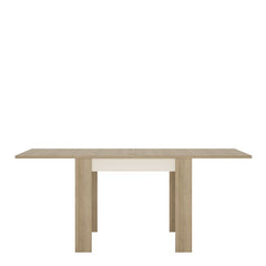 Lyon Small Extending Dining Table 90-180cm in Riviera Oak/White High Gloss - Furniture One Shop