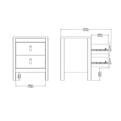 Madrid Bedside Table 2 drawers in Matt Black - Furniture One Shop