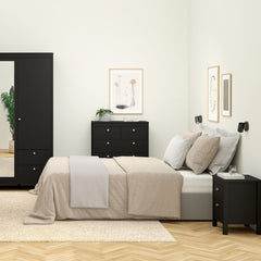 Madrid Bedside Table 2 drawers in Matt Black - Furniture One Shop