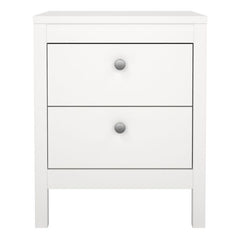 Madrid Bedside Table 2 drawers in White