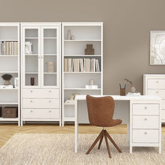 Madrid Bookcase in White - Furniture One Shop