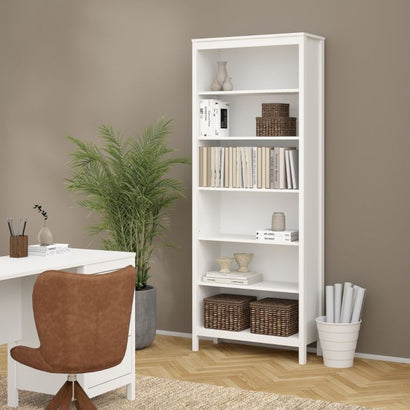 Madrid Bookcase in White - Furniture One Shop