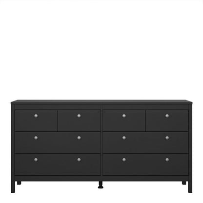 Madrid Double dresser 4+4 drawers in Matt Black