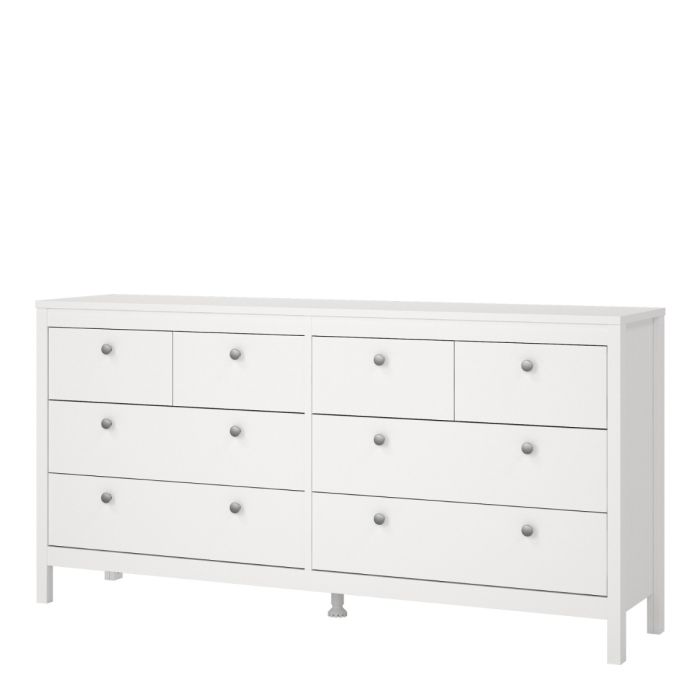 Madrid Double dresser 4+4 drawers in White