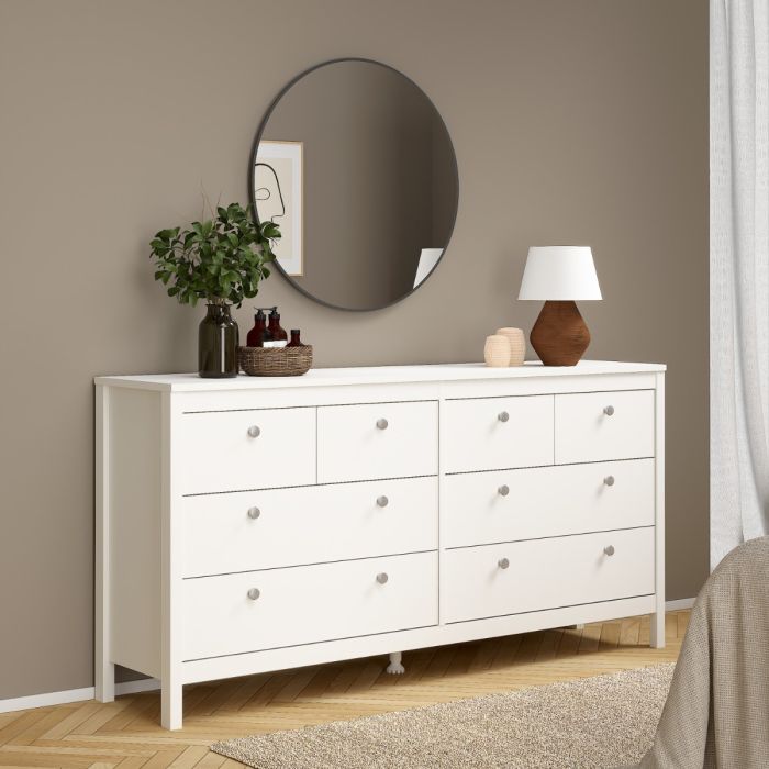 Madrid Double dresser 4+4 drawers in White