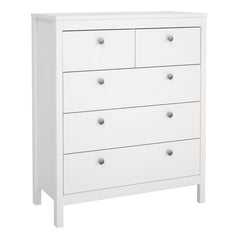 Madrid Package - Bedside Table 2 drawers + Chest 3+2 drawer + Wardrobe with 2 doors in White - Furniture One Shop
