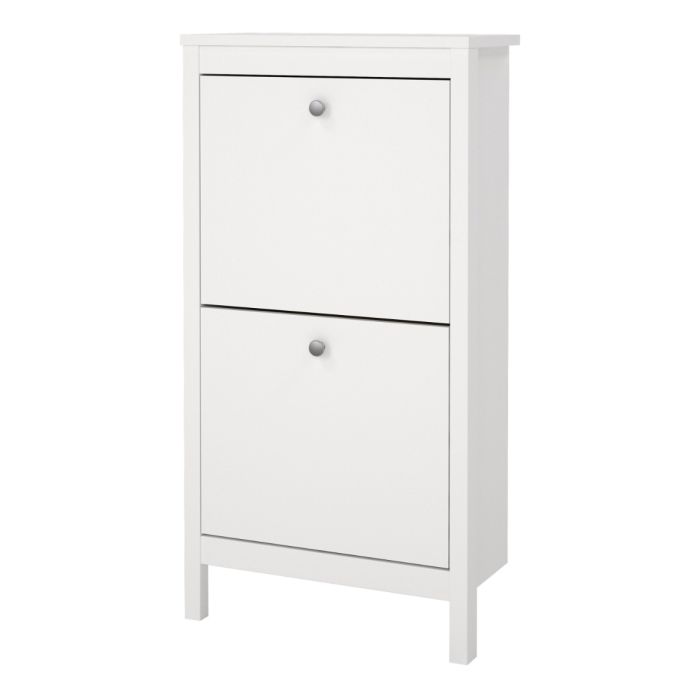 Madrid Shoe Cabinet 2 Flip Down Doors White