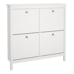 Madrid Shoe Cabinet 4 Flip Down Doors in White