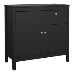 Madrid Sideboard 2 Doors 1 Drawer in Matt Black - Furniture One Shop