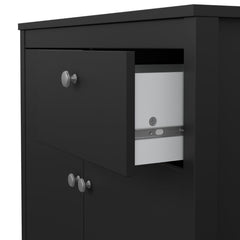 Madrid Sideboard 2 Doors 1 Drawer in Matt Black - Furniture One Shop
