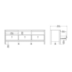 Madrid Tv-unit 3 drawers in Matt Black