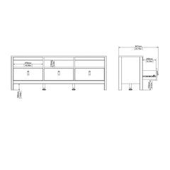Madrid Tv-unit 3 drawers in White