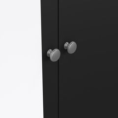 Madrid Wardrobe with 1 Door 1 Mirror Door 2 Drawers Matt Black