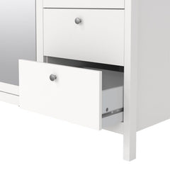 Madrid Wardrobe with 2 Doors 1 Mirror Door 2 Drawers White - Furniture One Shop