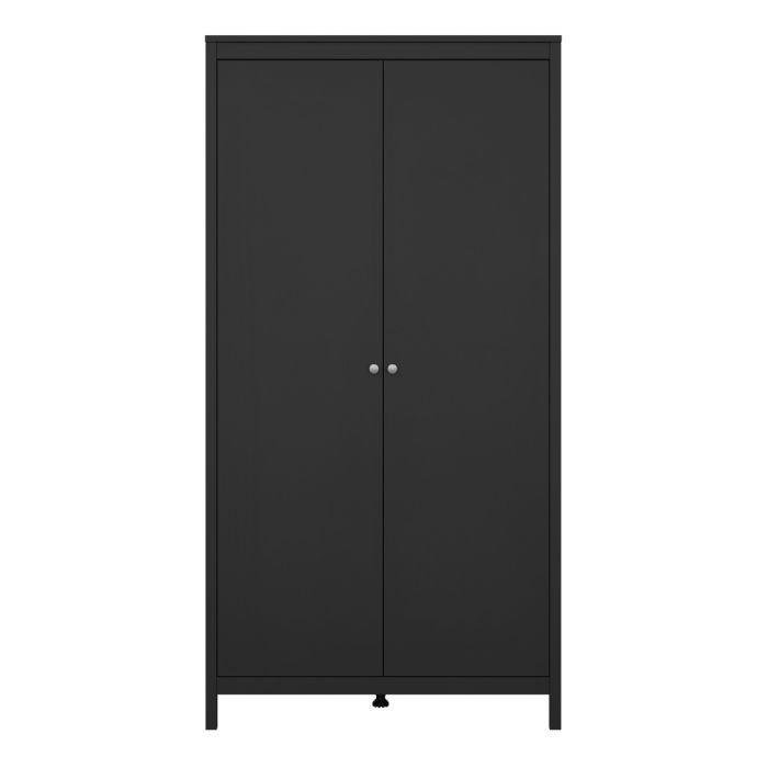 Madrid Wardrobe with 2 Doors in Matt Black