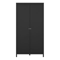 Madrid Wardrobe with 2 Doors in Matt Black - Furniture One Shop