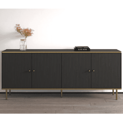Maison Black And Gold 4 Door Wide Sideboard