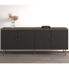 Maison Black And Gold 4 Door Wide Sideboard