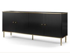 Maison Black And Gold 4 Door Wide Sideboard