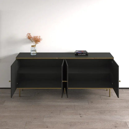 Maison Black And Gold 4 Door Wide Sideboard