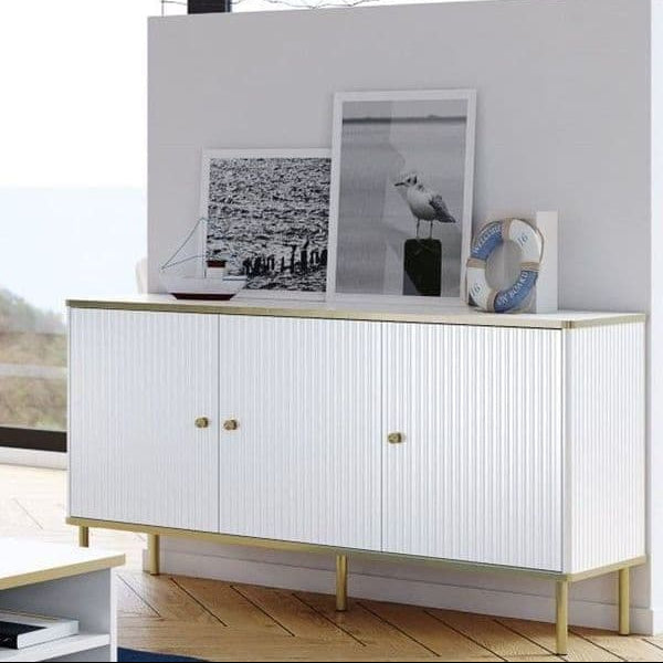 Maison White And Gold 3 Door Sideboard