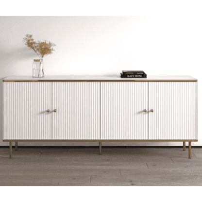 Maison White And Gold 4 Door Wide Sideboard