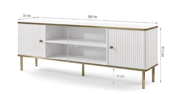 Maison White And Gold TV Unit