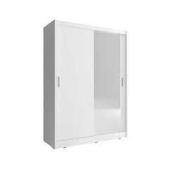Maja Wooden Wardrobe With 1 Mirrored Sliding Door In White Matt - Furniture One Shop