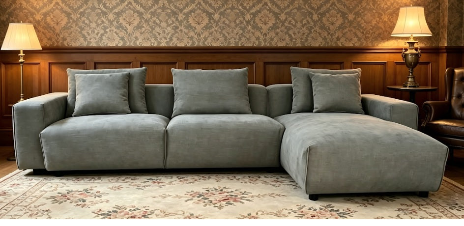 Malibu Universal L-shape Corner Sofa In Grey - Furniture One Shop